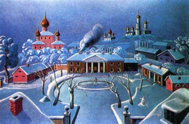 Сочинение по картине: Акимов - "Эскиз занавеса к спектаклю «Свадьба Кречинскою» А. В. Сухово-Кобылина"